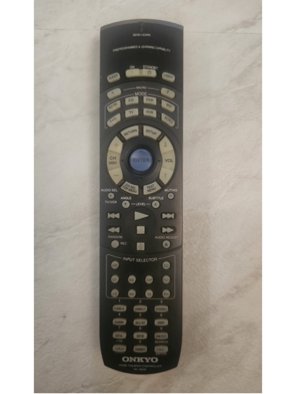 Onkyo RC-482M Learning Backlit Wireless Remote Control Black Tested Working